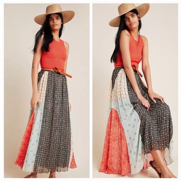 Verb by Pallavi Singhee Margot Pleated Maxi skirt size 8 - Picture 1 of 5